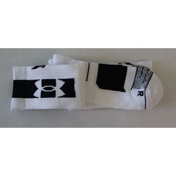 Under Armour Mens 8.5-13 Women 10-14 White Project Rock Playmaker Mid-Crew Socks - Picture 7 of 7